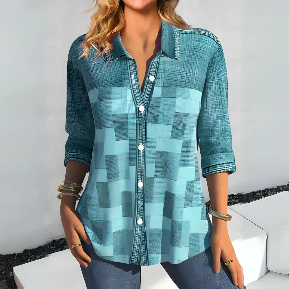 Lunathea – Stilvolles Patchwork-Hemd mit Struktur