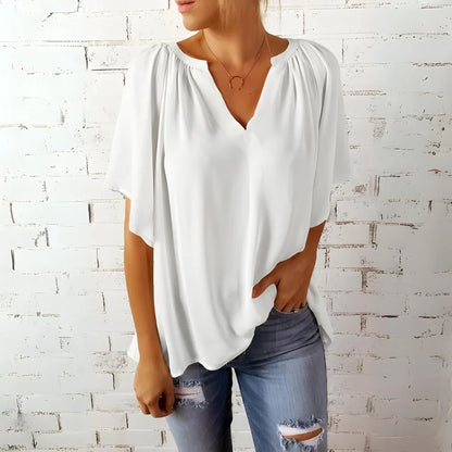 Silvara – Fließende Bluse mit V-Ausschnitt