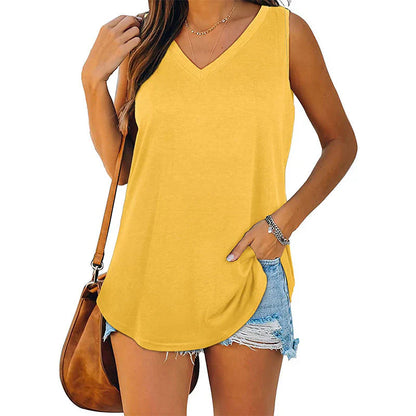Fayelune – Schickes ärmelloses Tanktop mit V-Ausschnitt