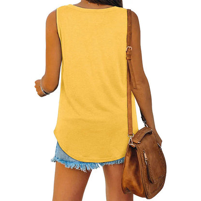 Fayelune – Schickes ärmelloses Tanktop mit V-Ausschnitt