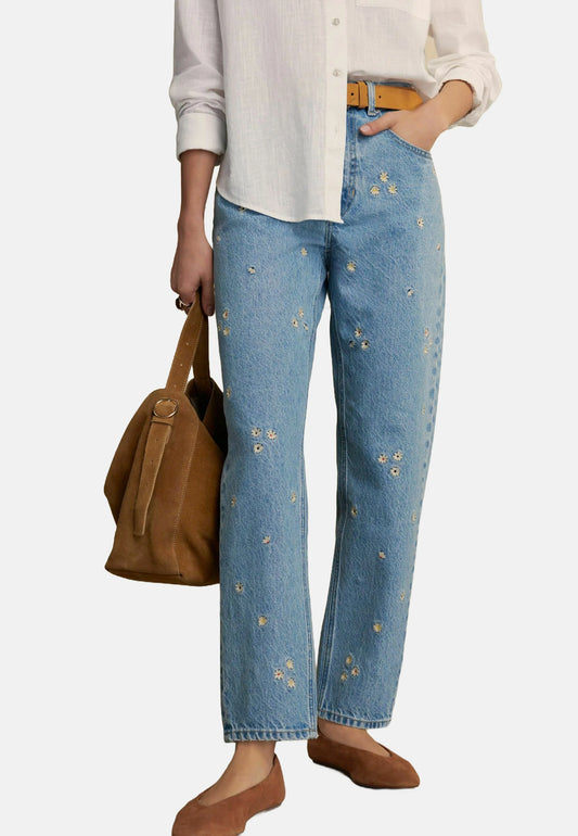 LEONIE - Jeans Geblümt - Blau