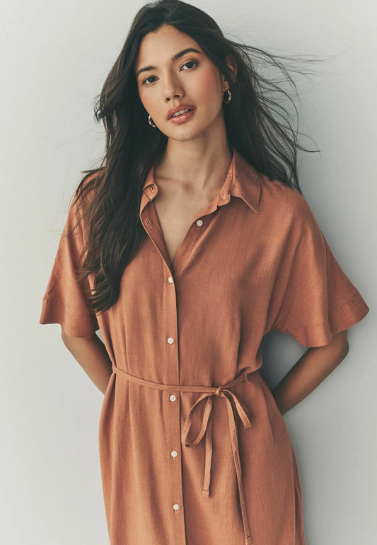 ELENA - Hemdkleid - Terrakottabraun