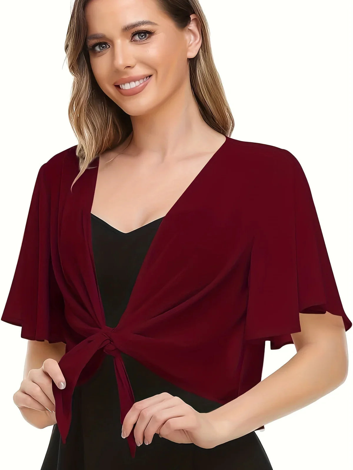 Cirelle – Elegante Wickelbluse aus transparentem Chiffon mit Bindeband