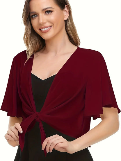 Cirelle – Elegante Wickelbluse aus transparentem Chiffon mit Bindeband