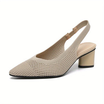 Thalira – Lässige Strick-Slingback-Pumps mit spitzer Spitze