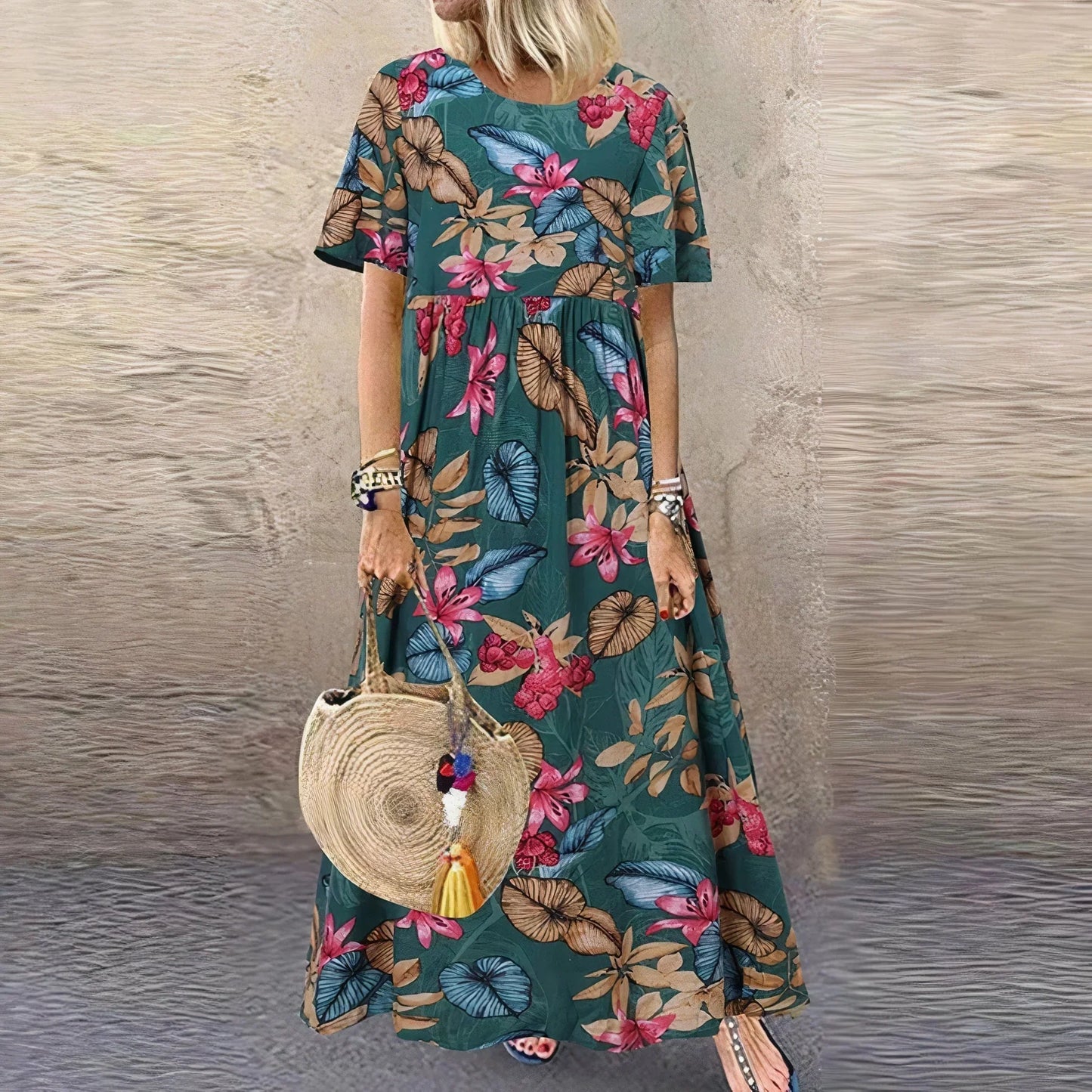 Juves – Boho Breeze Maxikleid mit Blumenmuster
