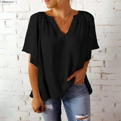 Silvara – Fließende Bluse mit V-Ausschnitt