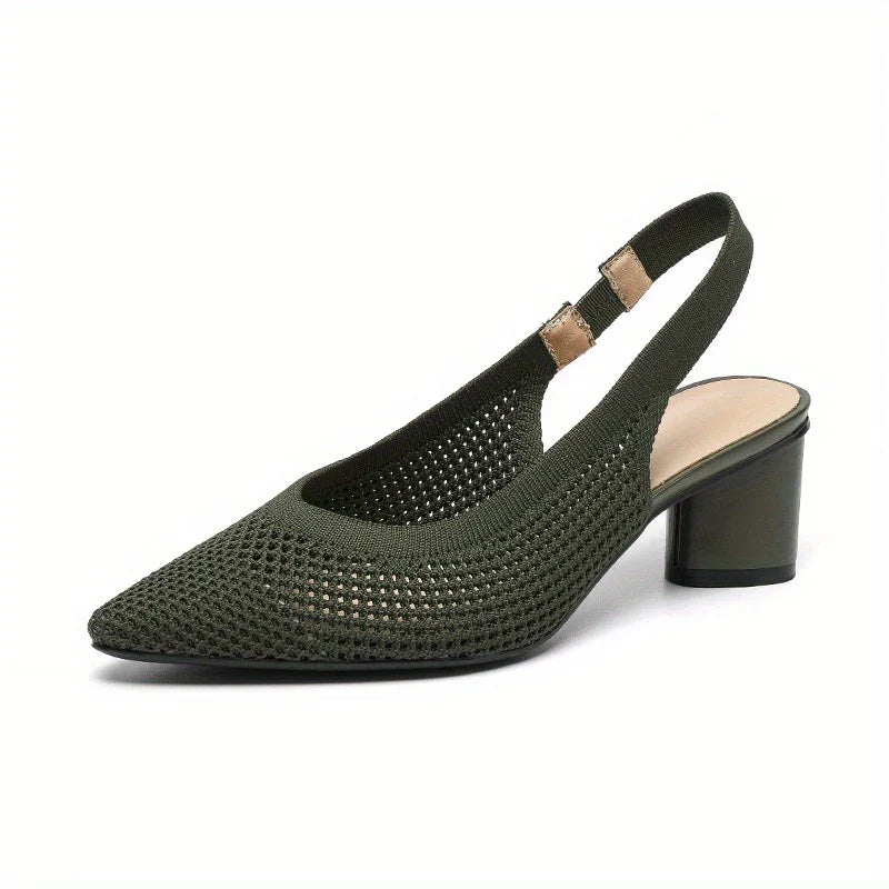 Thalira – Lässige Strick-Slingback-Pumps mit spitzer Spitze