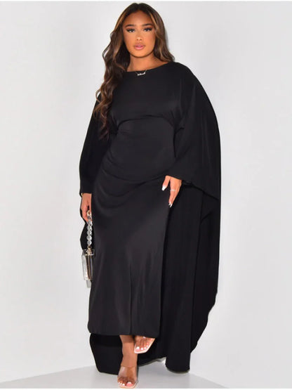 Ploning – Elegantes Satin-Kaftan-Maxikleid