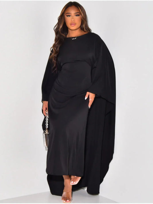 Ploning – Elegantes Satin-Kaftan-Maxikleid