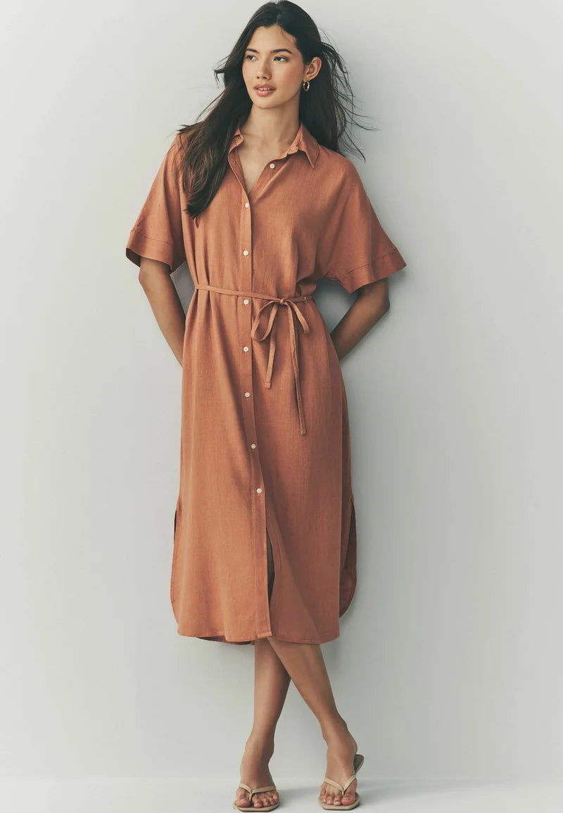 ELENA - Hemdkleid - Terrakottabraun