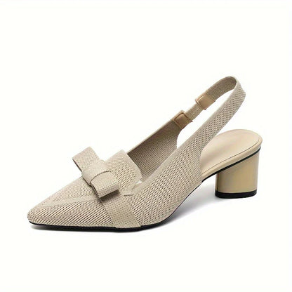 Caelina – Slingback-Blockabsätze mit spitzer Spitze und Schleife