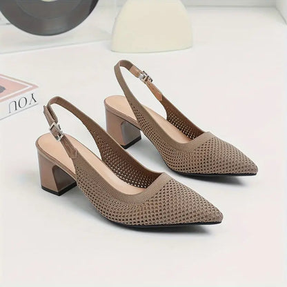 Rinika – Schicke Slingback-Pumps aus Mesh-Strick
