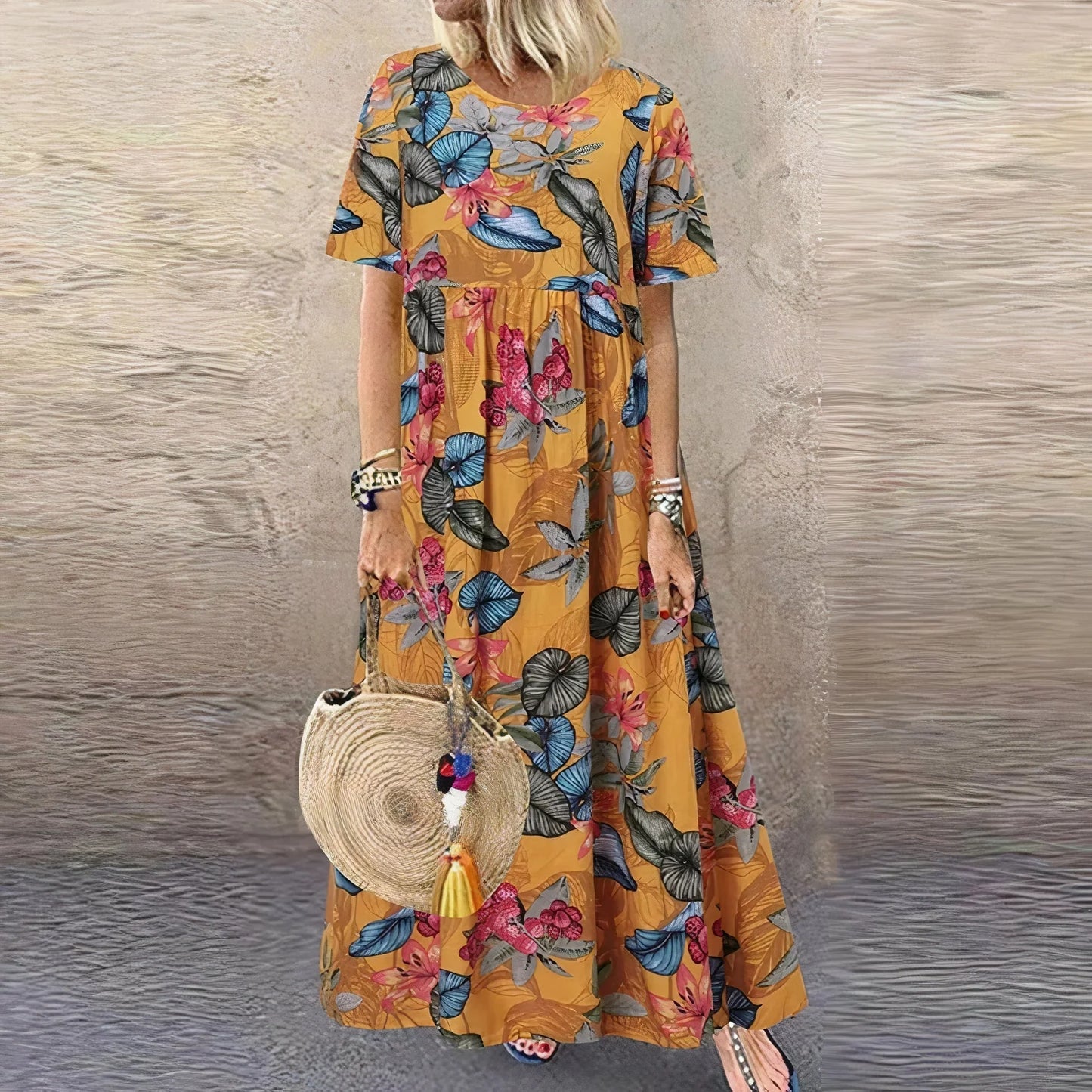 Juves – Boho Breeze Maxikleid mit Blumenmuster