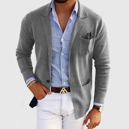 Eleganter Herrenblazer mit Taschen, lässigem Button-Down-Kragen und Revers  – Nico