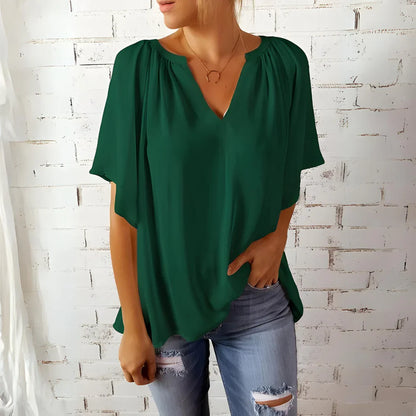 Silvara – Fließende Bluse mit V-Ausschnitt