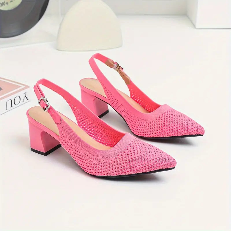 Rinika – Schicke Slingback-Pumps aus Mesh-Strick