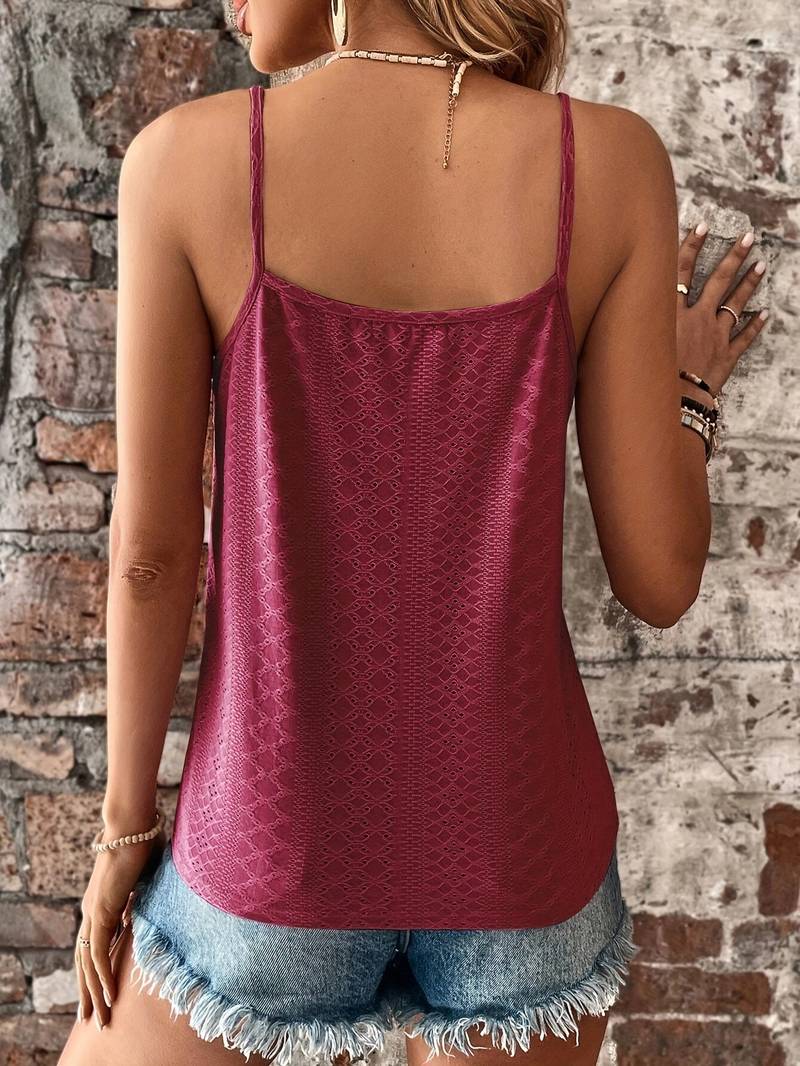 Tiranya – Elegantes Camisole-Top mit Ösen und Spitzenbesatz