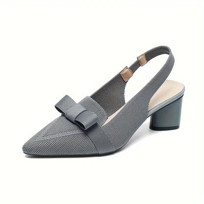 Caelina – Slingback-Blockabsätze mit spitzer Spitze und Schleife