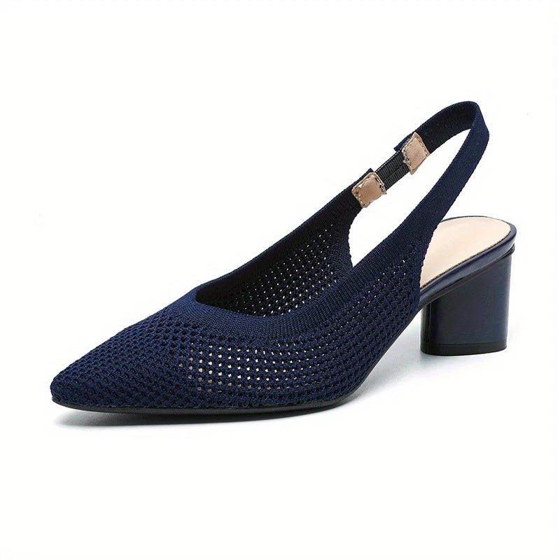 Thalira – Lässige Strick-Slingback-Pumps mit spitzer Spitze