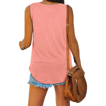 Fayelune – Schickes ärmelloses Tanktop mit V-Ausschnitt