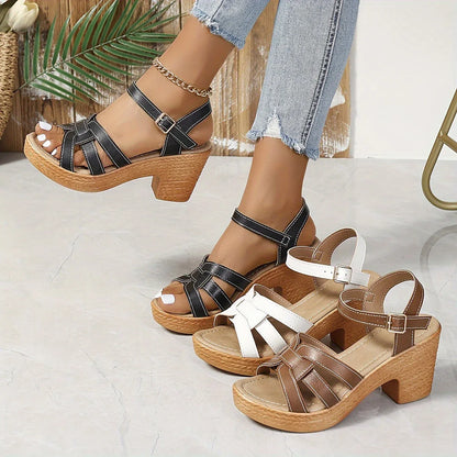 Isavelle – Stilvolle Sandalen mit gewebtem Riemen und Absatz
