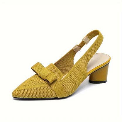 Caelina – Slingback-Blockabsätze mit spitzer Spitze und Schleife