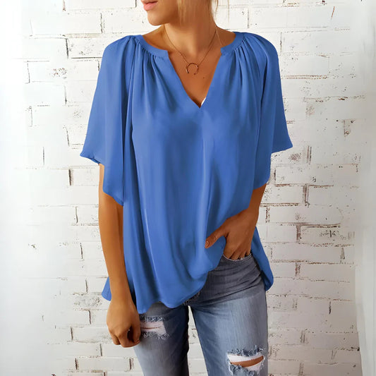 Silvara – Fließende Bluse mit V-Ausschnitt