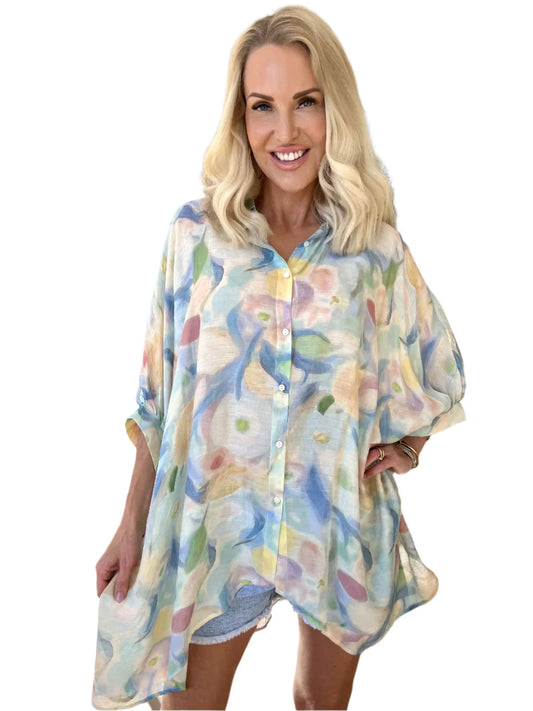 Lioraelle – Pastell-Aquarell-Oversize-Shirt