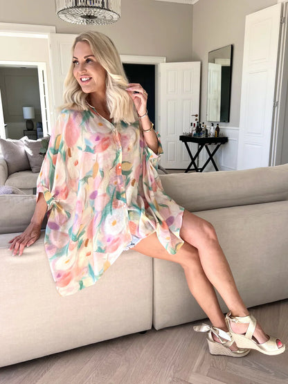 Lioraelle – Pastell-Aquarell-Oversize-Shirt