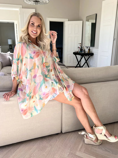 Lioraelle – Pastell-Aquarell-Oversize-Shirt