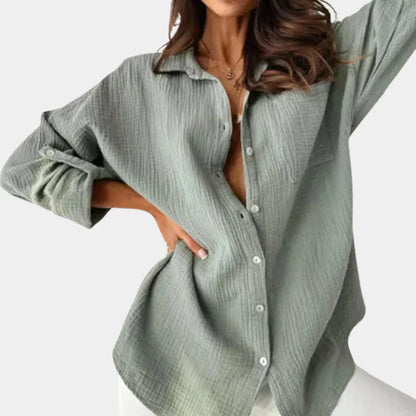 Kesani – Hochwertiges Button-Down-Hemd aus strukturierter Baumwolle