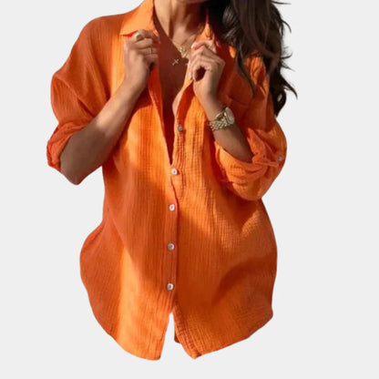 Kesani – Hochwertiges Button-Down-Hemd aus strukturierter Baumwolle