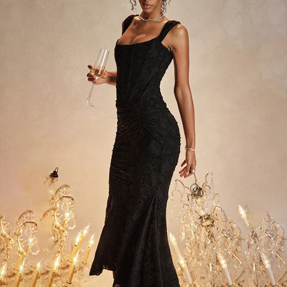 Melly – Elegantes schulterfreies Spitzenkleid
