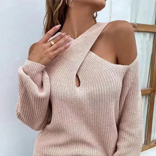 Lioraelis – Stylischer One-Shoulder-Strickpullover