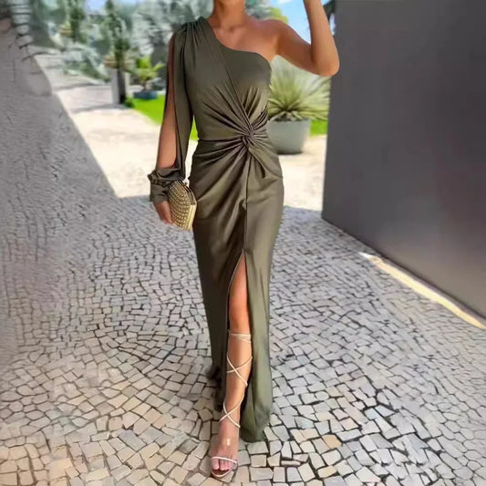 Starlet – Elegantes One-Shoulder-Satinkleid