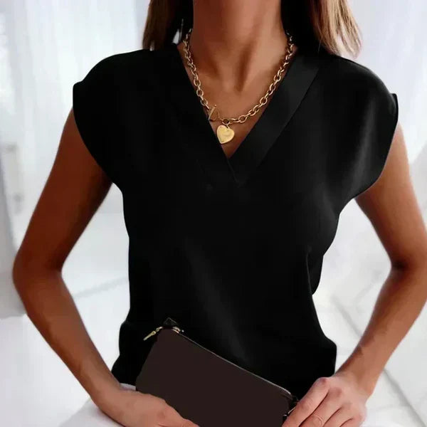 Cariande – Elegantes Top mit Flügelärmeln und V-Ausschnitt