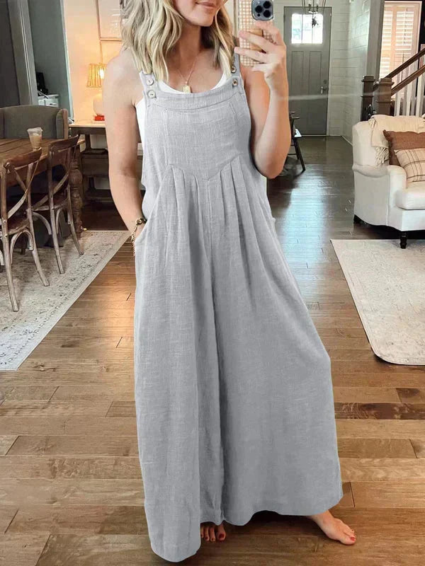 Sorelle – Weit geschnittener Leinen-Jumpsuit für Damen