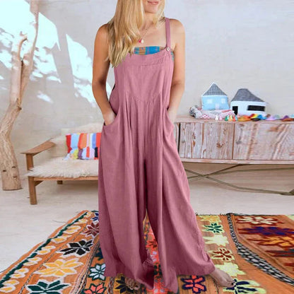 Sorelle – Weit geschnittener Leinen-Jumpsuit für Damen