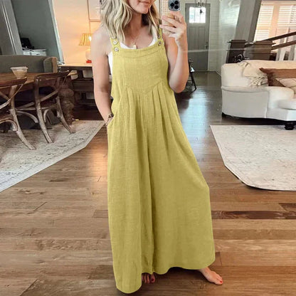 Sorelle – Weit geschnittener Leinen-Jumpsuit für Damen