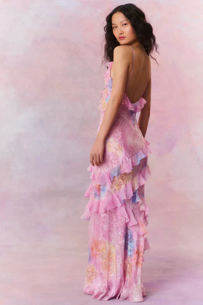 Levitia – Verträumtes Maxikleid mit Rüschen