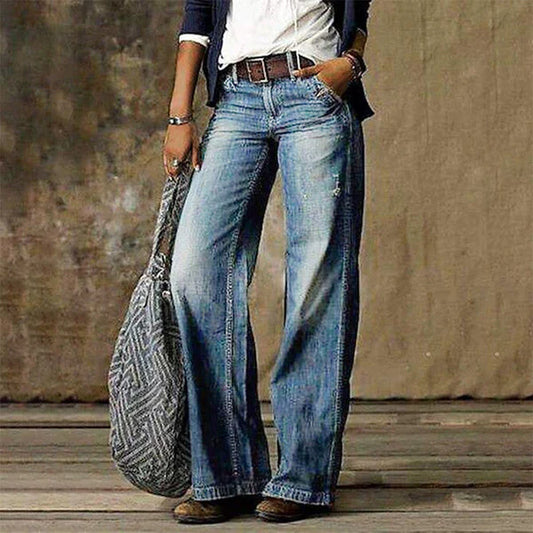 Cirella – Jeans mit weitem Bein und Vintage-Waschung
