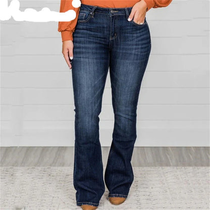 Quinette – Schwarze High-Rise-Bootcut-Jeans