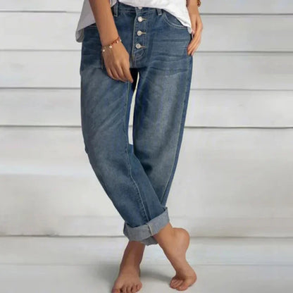 Mergene – Relaxed Fit Jeans mit Knopfleiste