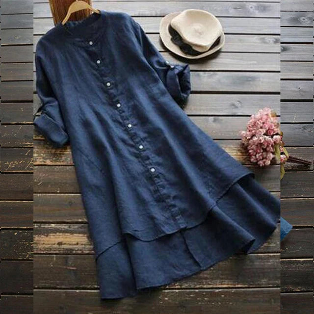 Gabbi - Übergroßes Sommerkleid aus Baumwollleinen