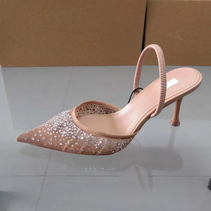 Roselith – Elegante Slingback-Pumps mit Strasssteinen in Nude