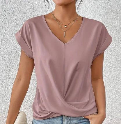 Avenya – Elegante, lässige Bluse mit V-Ausschnitt und Twist-Front