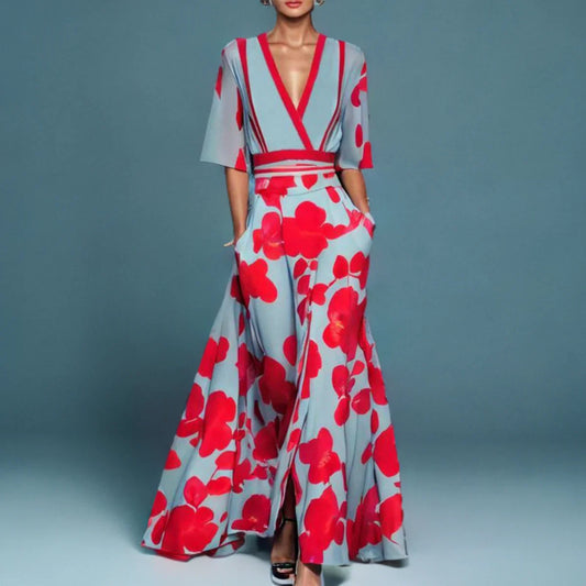 Anija – Blumen-Jumpsuit mit weitem Bein
