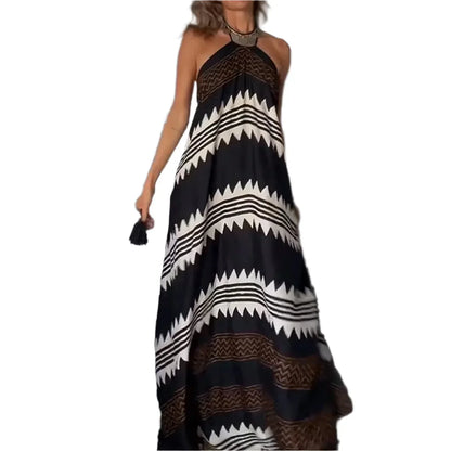 Zelmine – Boho-Maxikleid mit geometrischem Neckholder