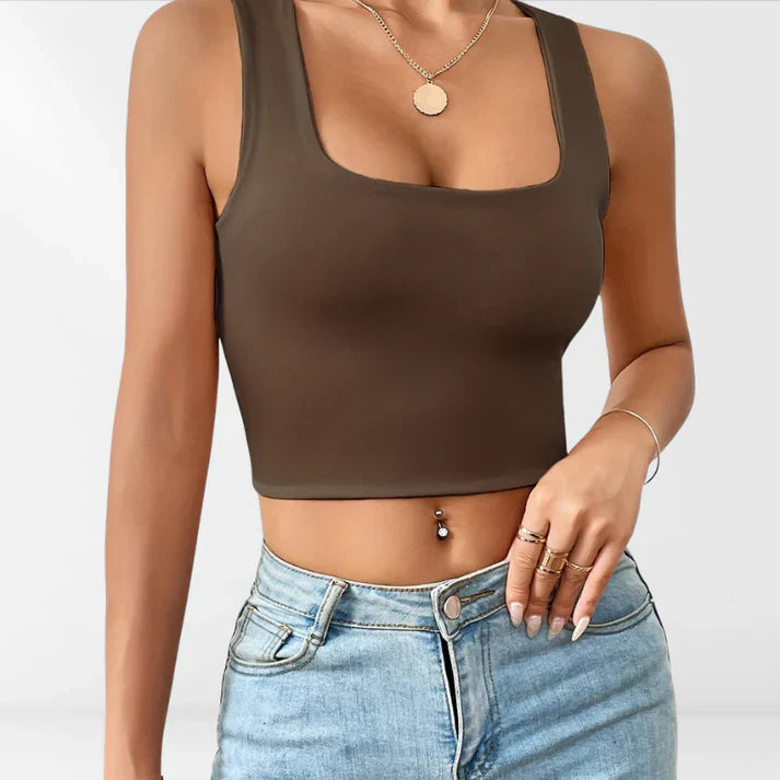 Kessira – Stylisches Crop-Tanktop mit eckigem Ausschnitt